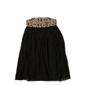 Lilly Pulitzer Strapless Black Dress with White and Gold Rope Detail Size 2